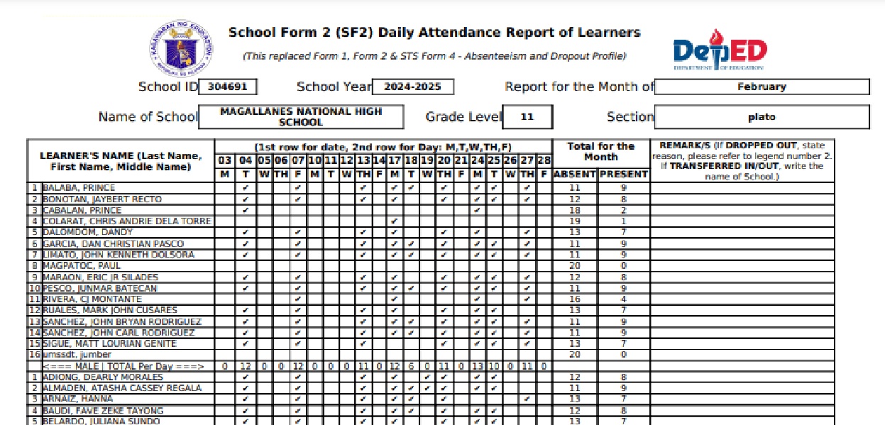 Reports interface